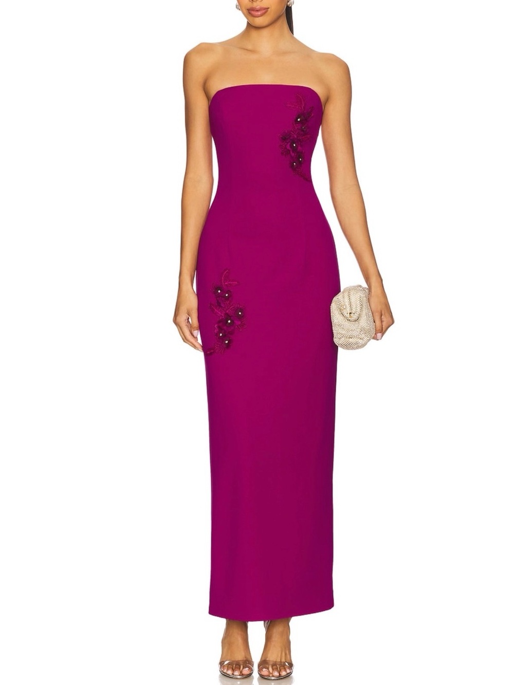 Elliatt Strapless Column Gown in Fuchsia
